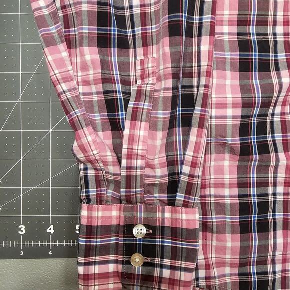 Hugo Boss Shirt Medium Plaid Dress Office Work Preppy Academia Designer - Picture 3 of 10